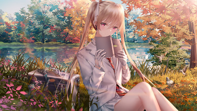 Anime girls digital art artwork 2d junpaku karen lake Play Gaming Mat Desk