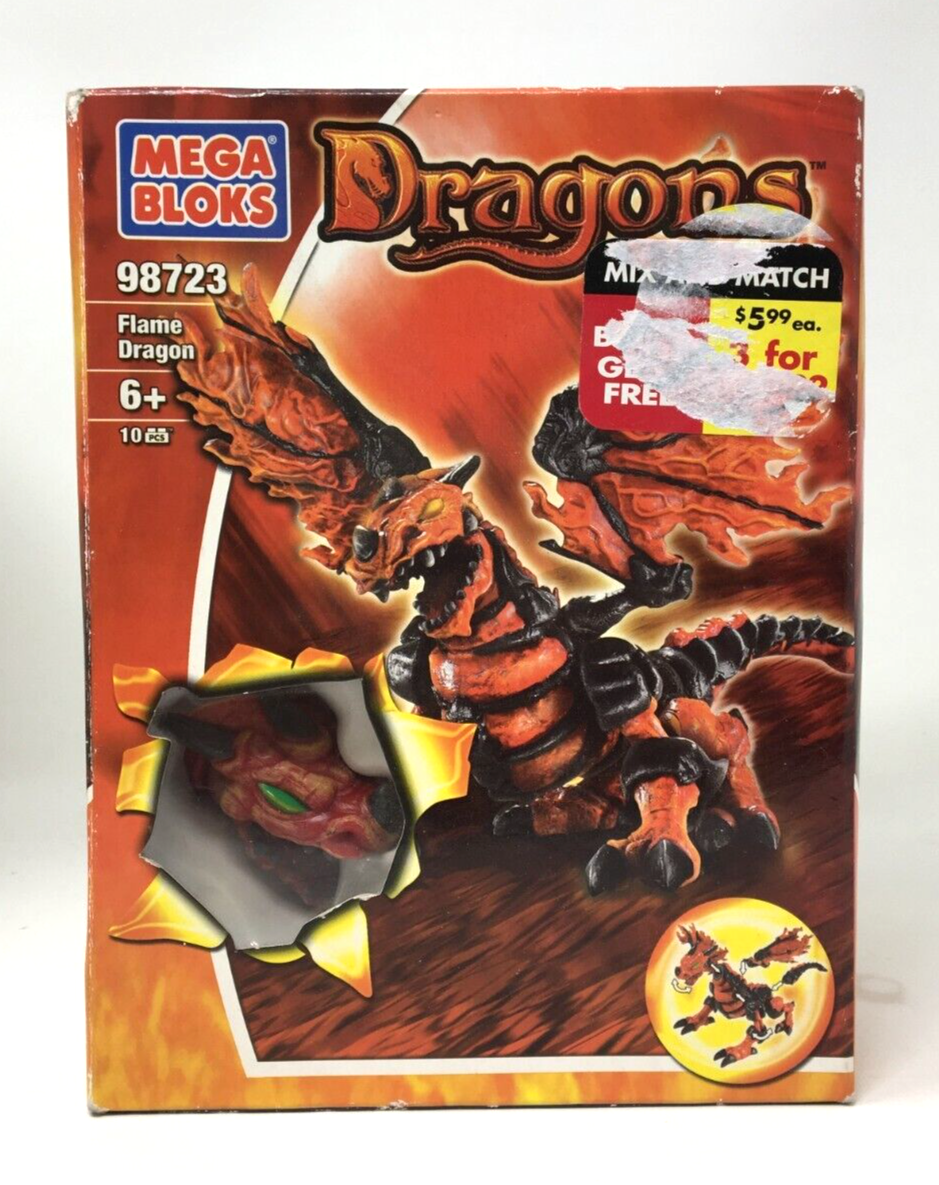MEGA BLOKS Dragons 98723 Flame Dragon 10 Pieces In Box with