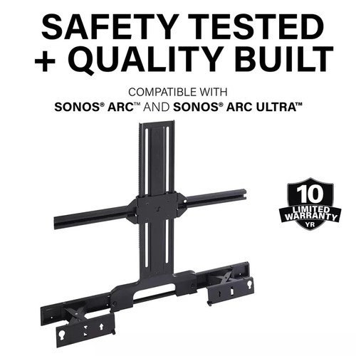 SANUS WSSATM1-B2 für SONOS ARC ausziehbare Soundbar TV Halterung Halterung in schwarz - Bild 15 von 15