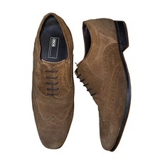 ASOS brown Oxford Brogue Shoes in Tan Suede With Contrast Sole size 7