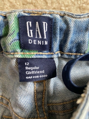 GAP Girls Size 12Y Denim Cherry Print Girlfriend Regular - Picture 6 of 6