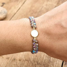 Sea Sediment Opal Handmade Braided Healing Chakra Bohemian Women Bracelet Gifts