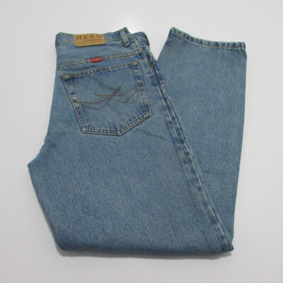 Wrangler Hero Herren Regular Fit Straight Leg Blue Jeans W33 / L30 SKU M17356]
