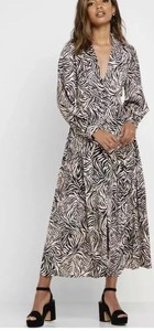 zebra print midi dress