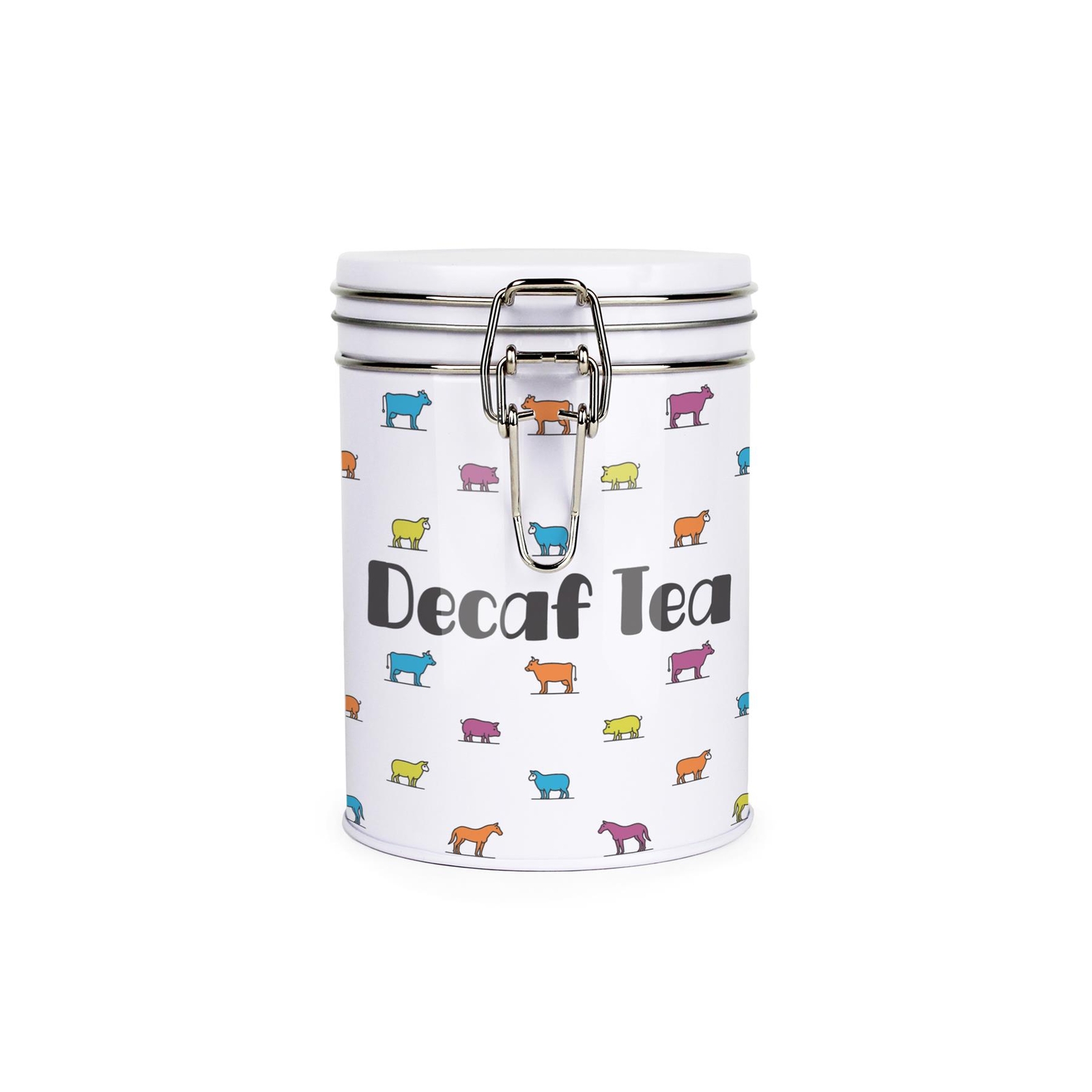 Purely Home Animal Farm Hot Drinks Canister - Decaf Tea Storage Gift Tin