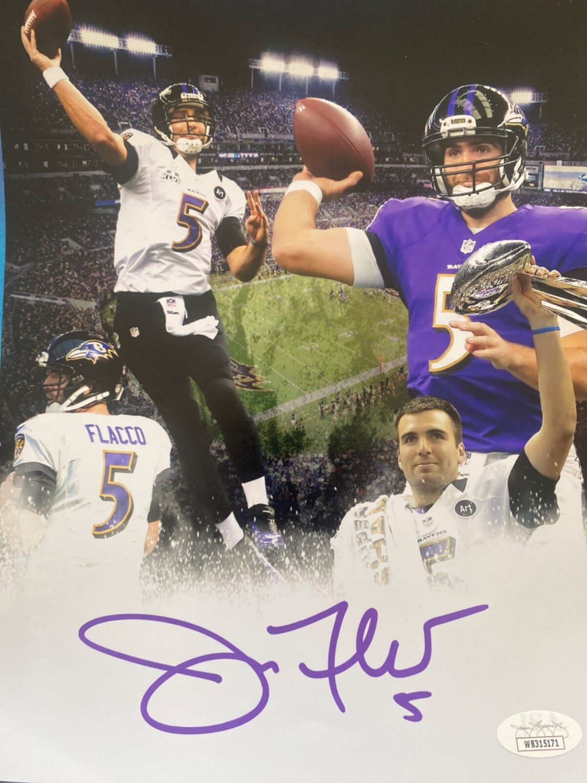 Joe Flacco Autographed Signed Baltimore Ravens 8x10 Photograph Auto Photo Baltimore JSA COA 