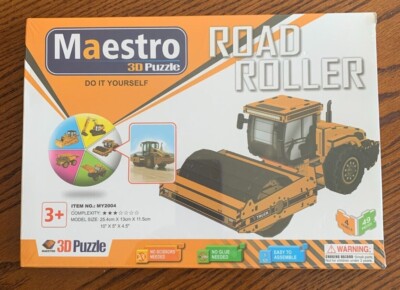 MAESTRO 3D PUZZLE**Construction Road Roller Truck**Age 3+ New Sealed Free Ship
