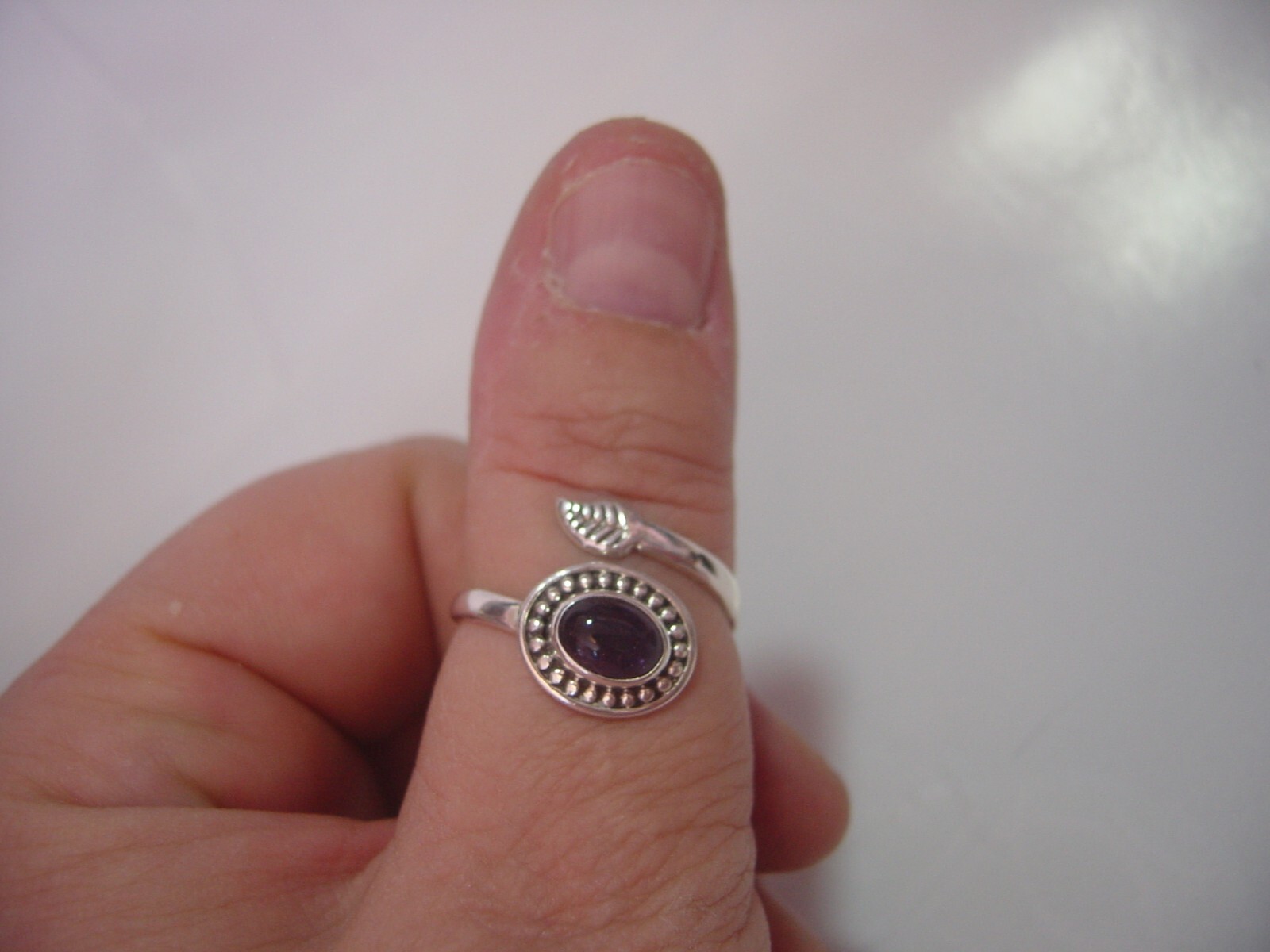 VINTAGE Solid Silver Ring -unusual adjustable nat… - image 5