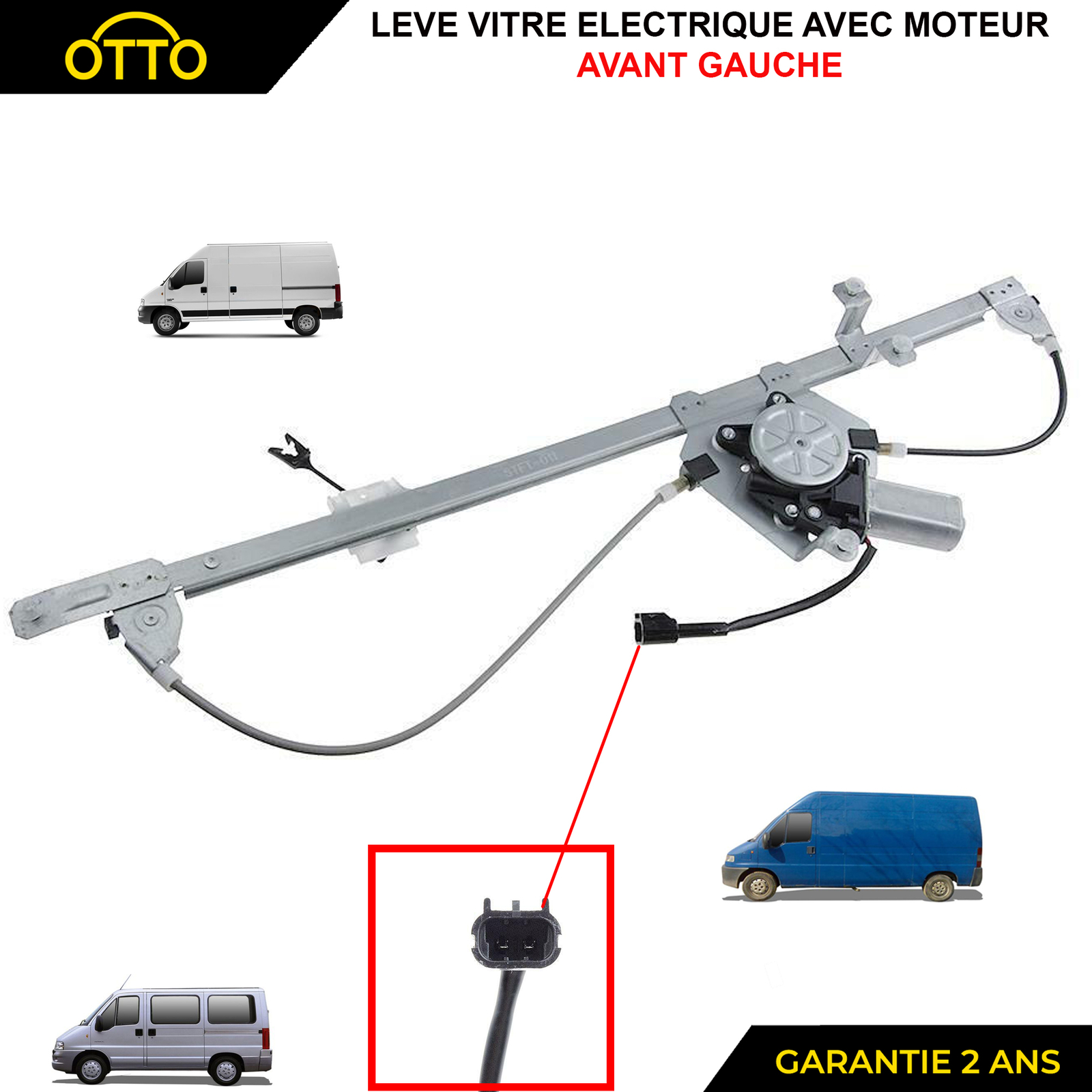 Lève-vitre électrique avant conducteur à câbles renforcés pour Boxer