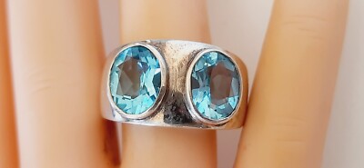 SILBER RING ° 925 / 000 ° BLAUE SPINELLE ° Silberschmuck °