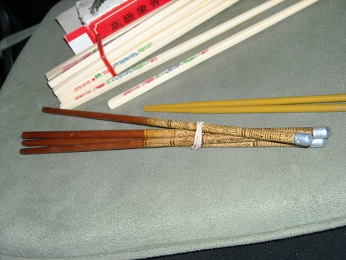 vintage chopsticks lot majestic unused also wood used some collectible red dot - Picture 2 of 4