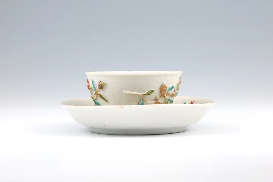 Antiguo chino, dinastía Qing, exportación a Occidente, taza y platillo de rosas Famille Foto 3 de 4