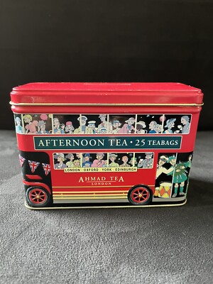Ahmad Afternoon Tea Tin Money Bank London Transport Red Double Decker Bus