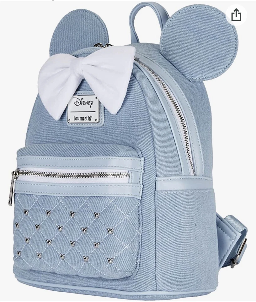 NWT Loungefly Disney Minnie Mouse Denim Mini Backpack - Image 2 of 4