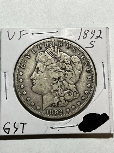 1892 S MORGAN SILVER DOLLAR VF KEY DATE GREAT ORIGINAL LOOK