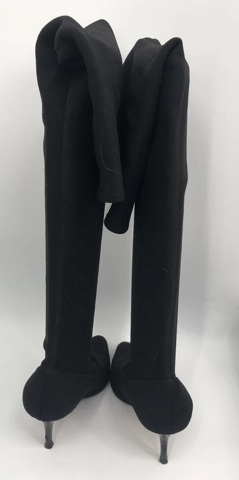 Oscar De La Renta Calcetín Negro Sobre la Rodilla Stiletto Bota talla 38.5 Foto 4 de 4