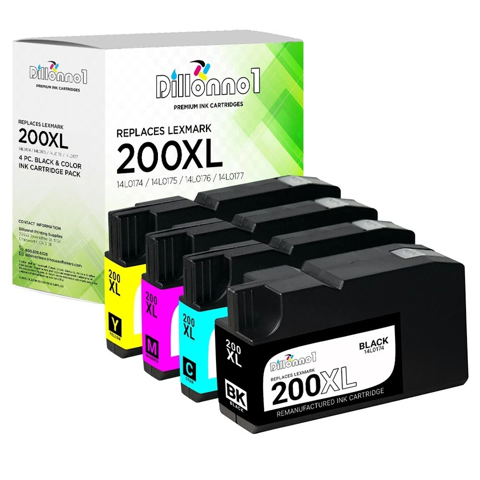 For Lexmark 200XL 14L0174 14L0175 14L0176 14L0177 Ink Cartridge Lot - Image 2 of 2