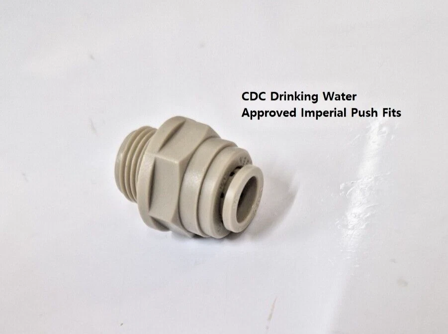 CDC 1/4 Bsp x 3/8" Imperial Push in Fitting Drinking Water Beer Etc Approved