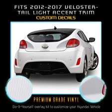 For 2012-2017 Hyundai Veloster Tail Light Trim Overlay Decals Matte Carbon Fiber