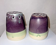 Pair art pottery flower frog vases signed C C M ceramic art pottery