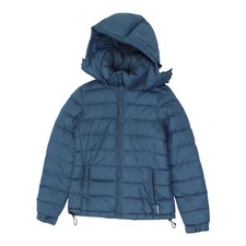 Aspesi Womens Blue Hooded Puffer Jacket | Vintage High End Designer Padded Coat