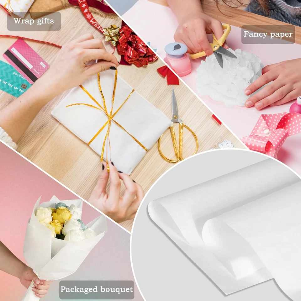 1000 Sheets 20"X15" White Tissue Paper Bulk for Gift Bags - Wrapping Tissue Pape - Image 2 of 4