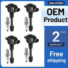 4 Ignition Coils Pack UF350 and Spark Plug For 2002-2006 Nissan Altima 2.5L l4