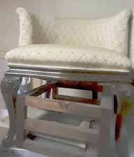 Due Poltroncine e poggia piedi Vintage Chippendale