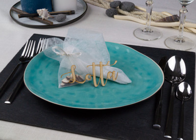 Schriftzug als Platzkarte für Hochzeit aus Holz Schrifttyp Aon 3cm Karte