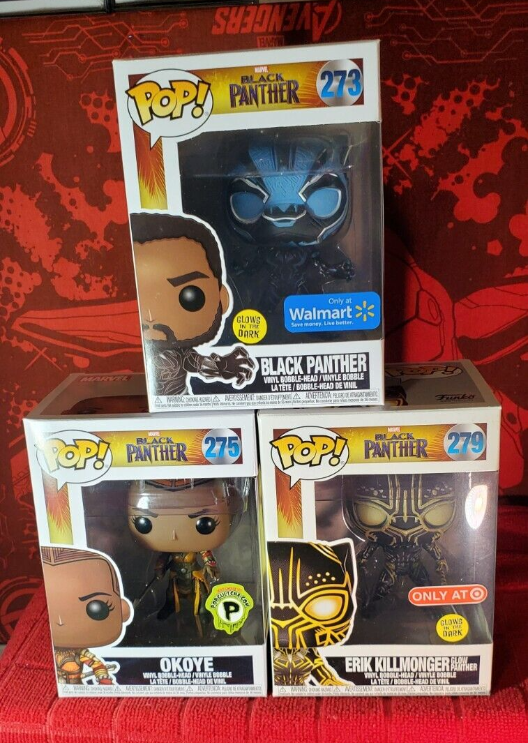 Funko Pop Marvel - BLACK PANTHER GITD #273 , OKOYE #275