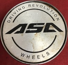 ONE USED ASA SILVER/BLACK CENTER CAP P/N C-19...