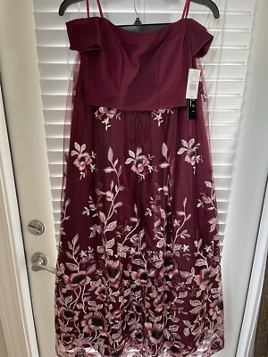Trixxi Women Formal Evening Prom Party Dress-Wine Floral 2pc Set Long Size  0 | eBay