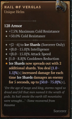 DIABLO 4 NEW SEASON       Unique Items Hail of Verglas
