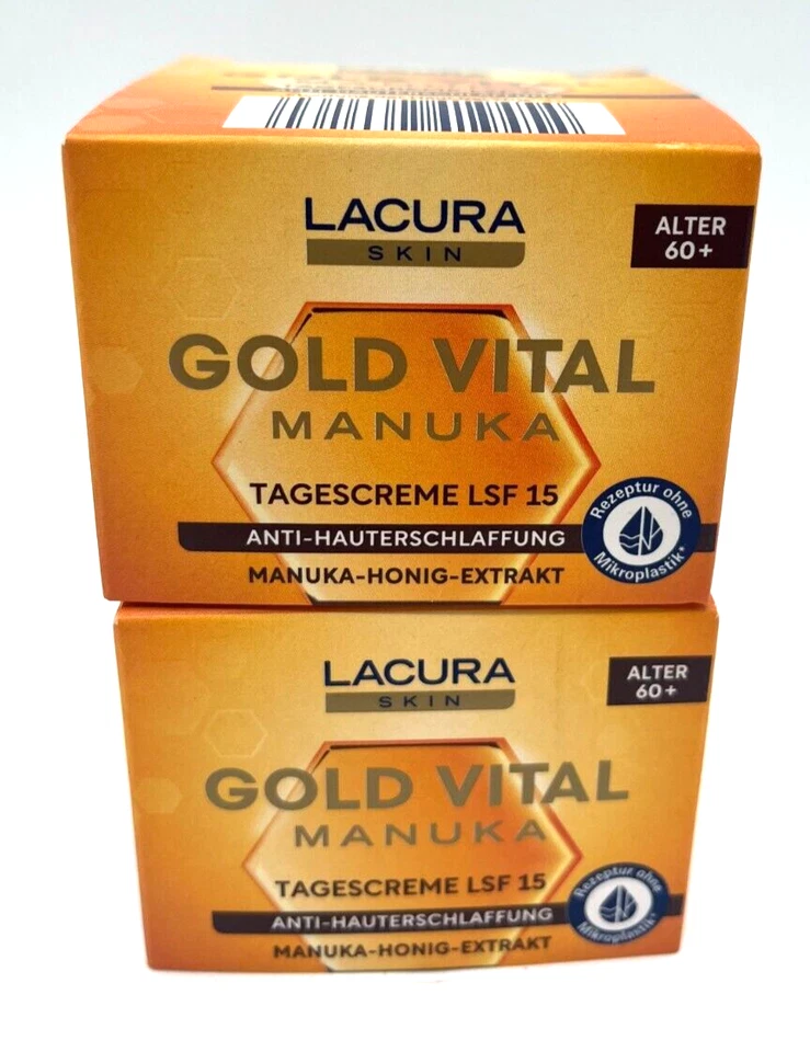 Lacura Skin Gold Vital Manuka Tagescreme LSF 15 60+ 2er Set Neu