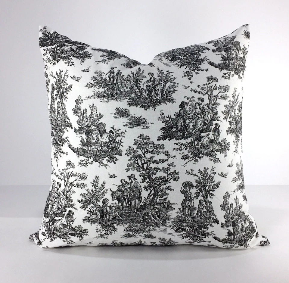 Tela para inodoro Jamestown 100 % algodón - negra/blanca - envío de tarifa plana de $9,95 Foto 2 de 4