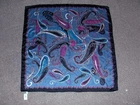 NWT Disney Parks 34"x34" Paisley Square Scarf, Bluish Shade Black Accent