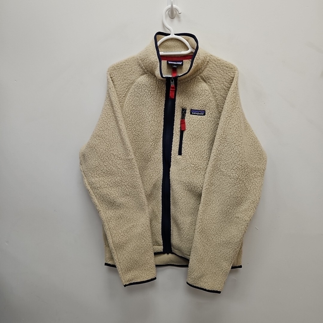 Chaqueta polar Patagonia Retro X Deep Pile cremallera completa beige El Cap caqui grande para hombre