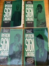 Lot of 4 American Sign Language books student and teachers texts ~ Green Books