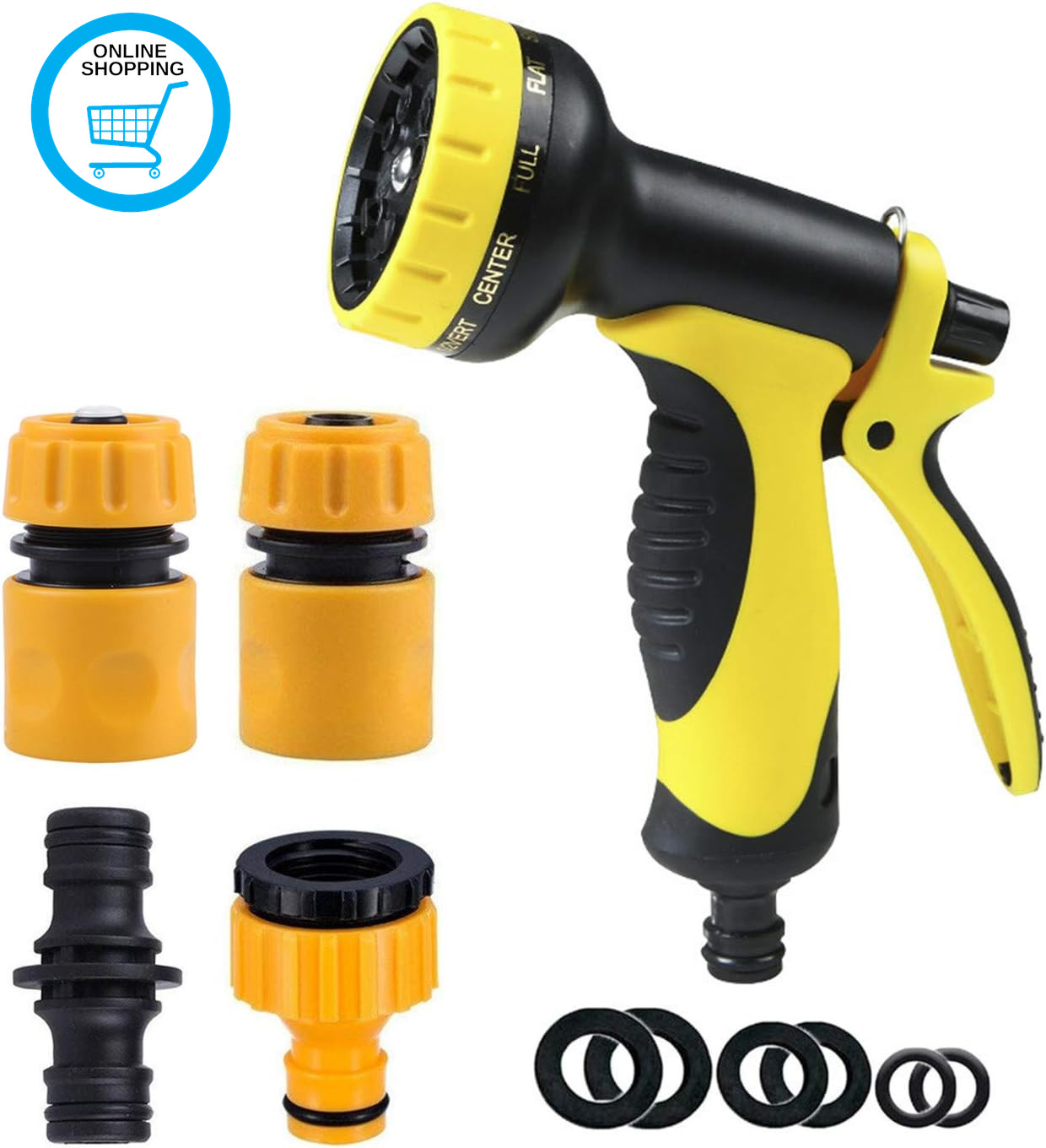 ® Hose Pipe Fitting Set, Including Multi Spray Nozzle Watering Gun, Hose End Qui