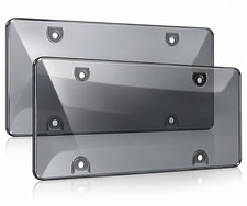 2 Pack Unbreakable License Plate Covers Auto Tag Shield Protector Front Rear