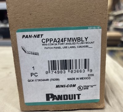 Panduit CPPA24FMWBLY 24-Port Flat Angled Flush-Mount Patch Panel Cover