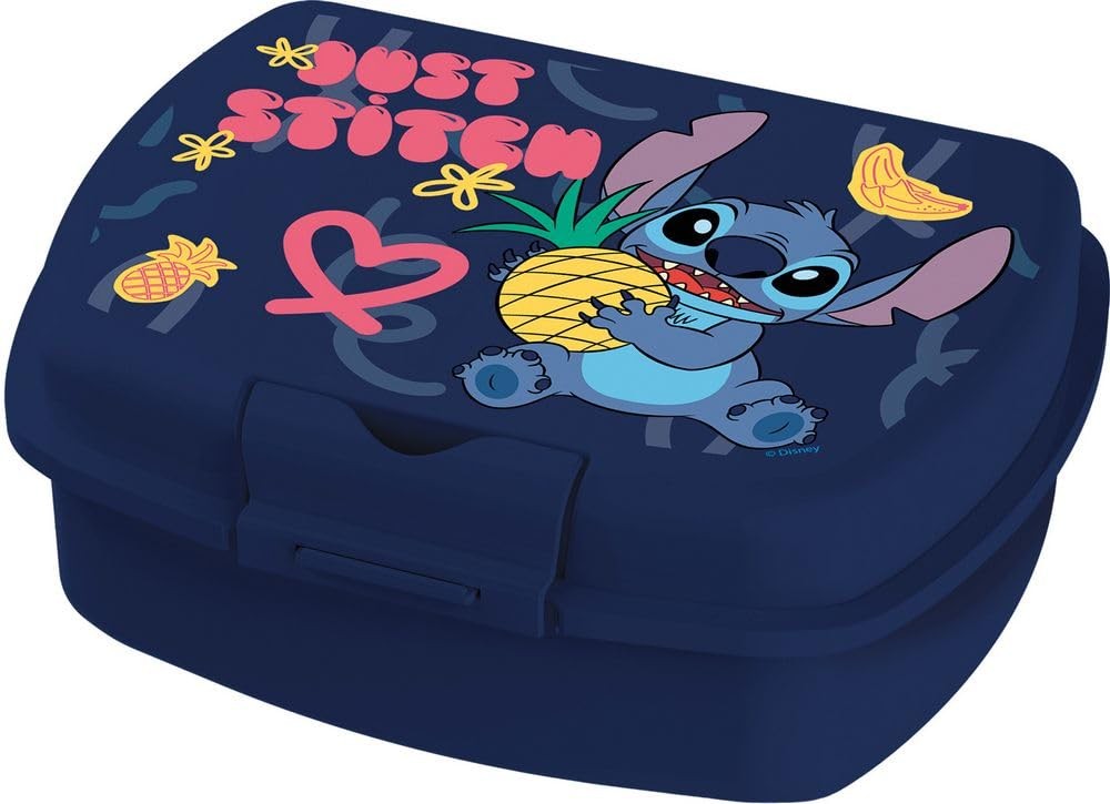Disney Sandwich Box für Kinder aus Kunststoff Stitch, BPA-frei, mit Sicherheitsv