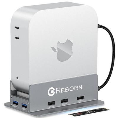 Mac mini M4 Dock & Stand with NVMe SSD Enclosure, Mac Mini M4 Hub with 4K60Hz...
