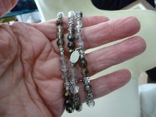 COOKIE LEE LOT 3 MATCHING SILVER BLACK CRYSTALS BEADS STRETCH BRACELET 27/6