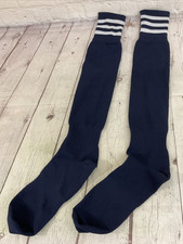 PearSox Adult's 100% Stretch Yarn Soccer Socks Navy Blue White Medium