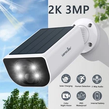 Wansview 3MP Solar Security Camera System Outdoor WiFi Smart Home PIR Detection