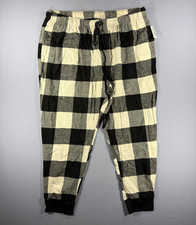 NWT Old Navy Buffalo Plaid Flannel Pajama Joggers Size XL Black White Cotton