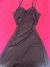 Vintage Vassarette Black Full Slip Lace Trim Spaghetti Strap Nylon