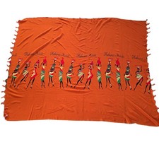 Hakuna Matata African Women Print Orange Sarong Beach Cover Up Tassel