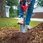 Radius Garden Mini Digger O-Handle Comfort Grip Steel Shovel, Red, 28”